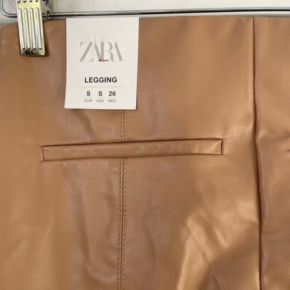 Zara Blogger Fav Tan Faux Leather Legging - S - Picture 6 of 7